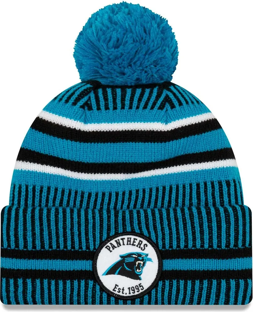 Bonnet NFL Carolina Panthers Sideline 2019 Pompon New Era Noir Bleu
