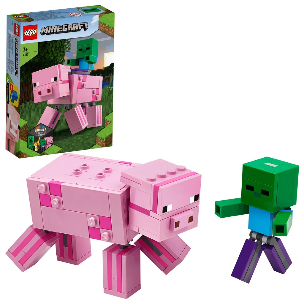 Jouet LEGO Minecraft 21157 BigFig Cochon pour Enfant et Fan de Gaming