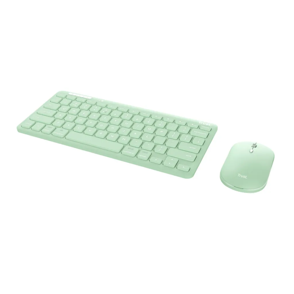 Pack Clavier et Souris Sans Fil Trust Lyra Mini Vert Multidispositif