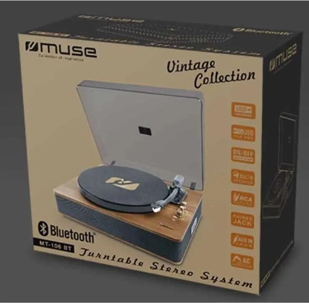 Tourne-disque stéréo Muse MT106BT platine vinyle bluetooth 33 45 78 tours