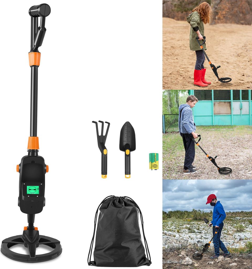 XINZI Metalldetektor für Kinder,Leichter Metall Suchgeraet mit Pinpointer, Hochempfindlicher Junior Metalldetektor mit LCD und Sound,Geschenk für...
