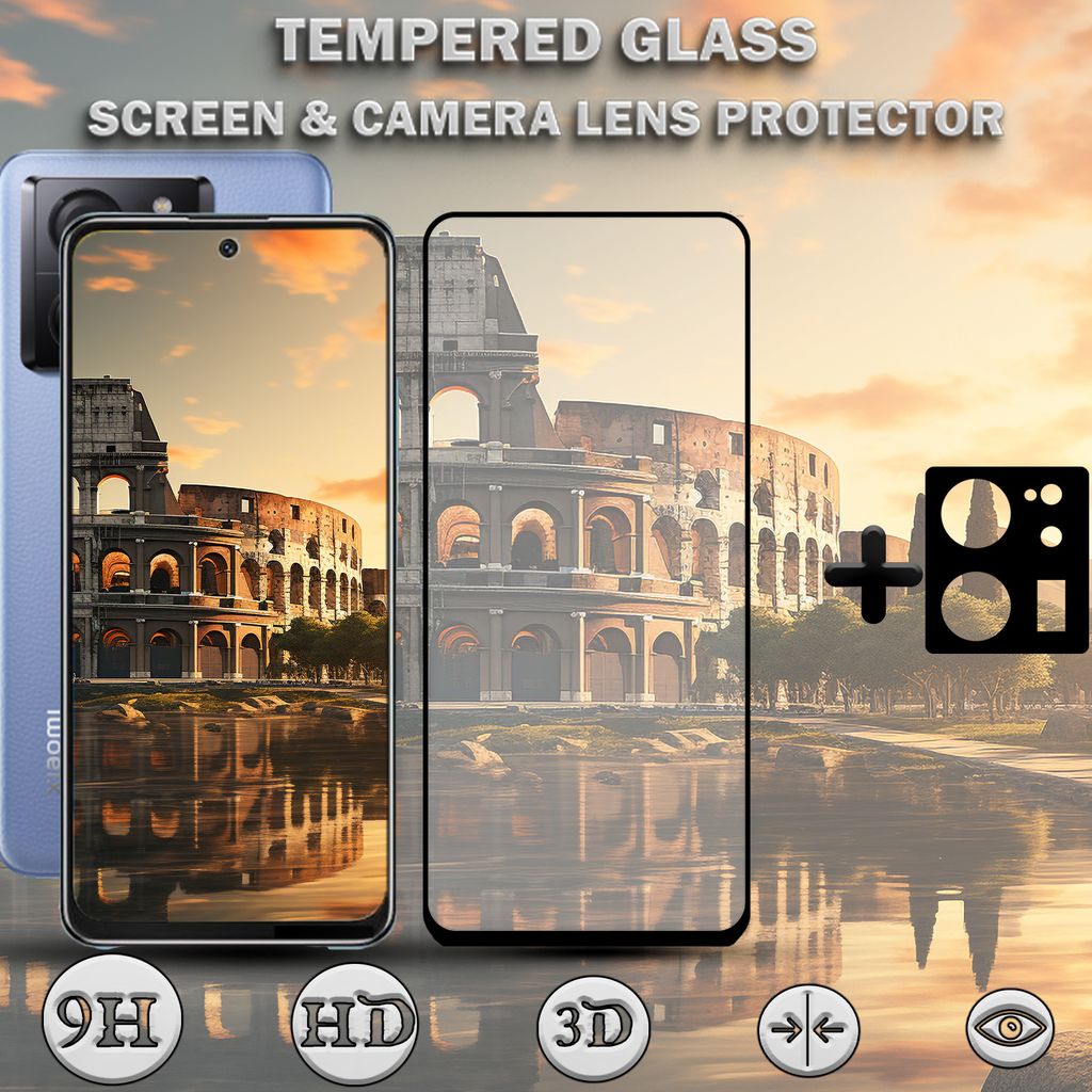 1-Pack XIAOMI 13T PRO Displayschutzfolie und Objektivschutz aus 9H gehärtetem Glas