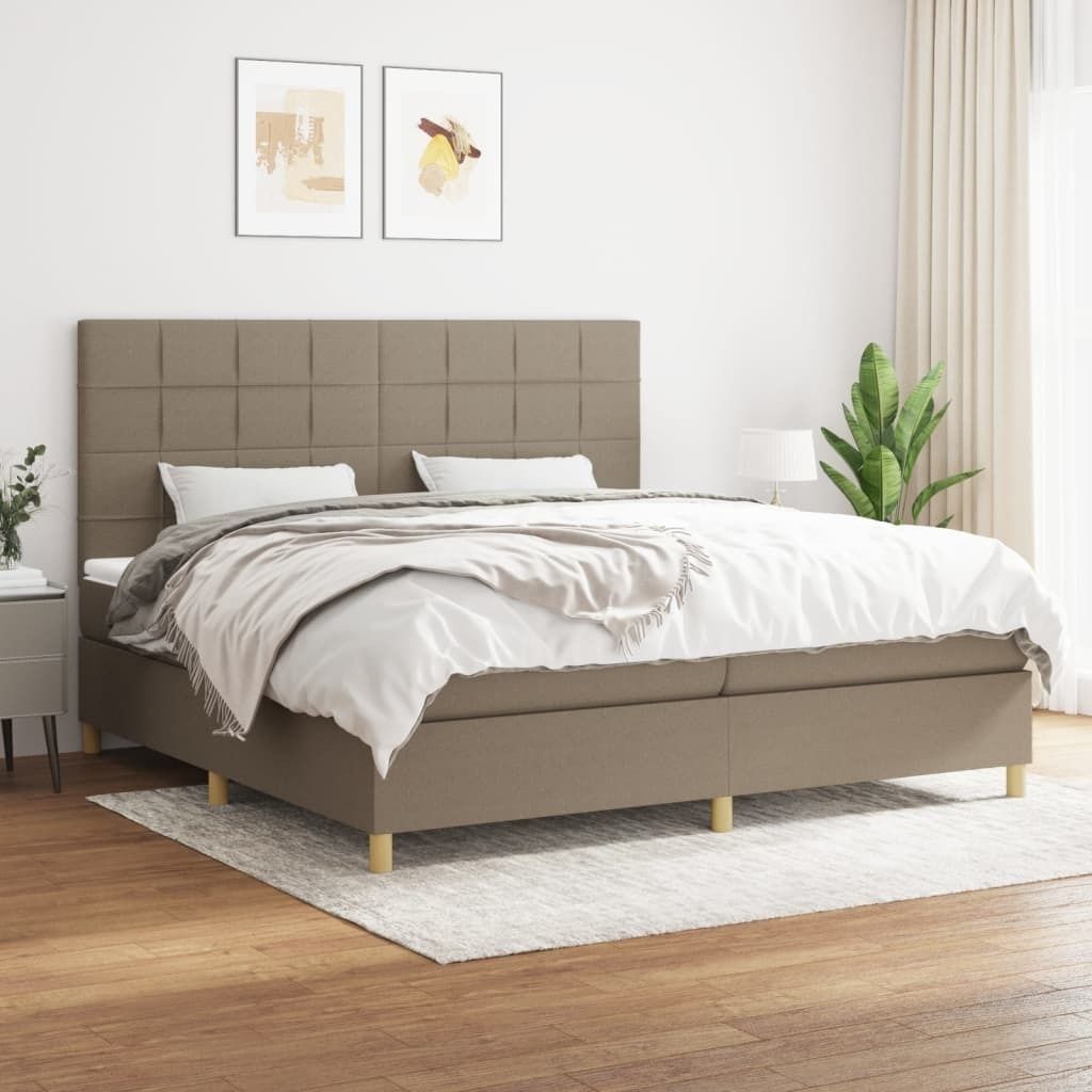 Maison Exclusive - Boxspringbett mit Matratze Taupe 200x200 cm Stoff