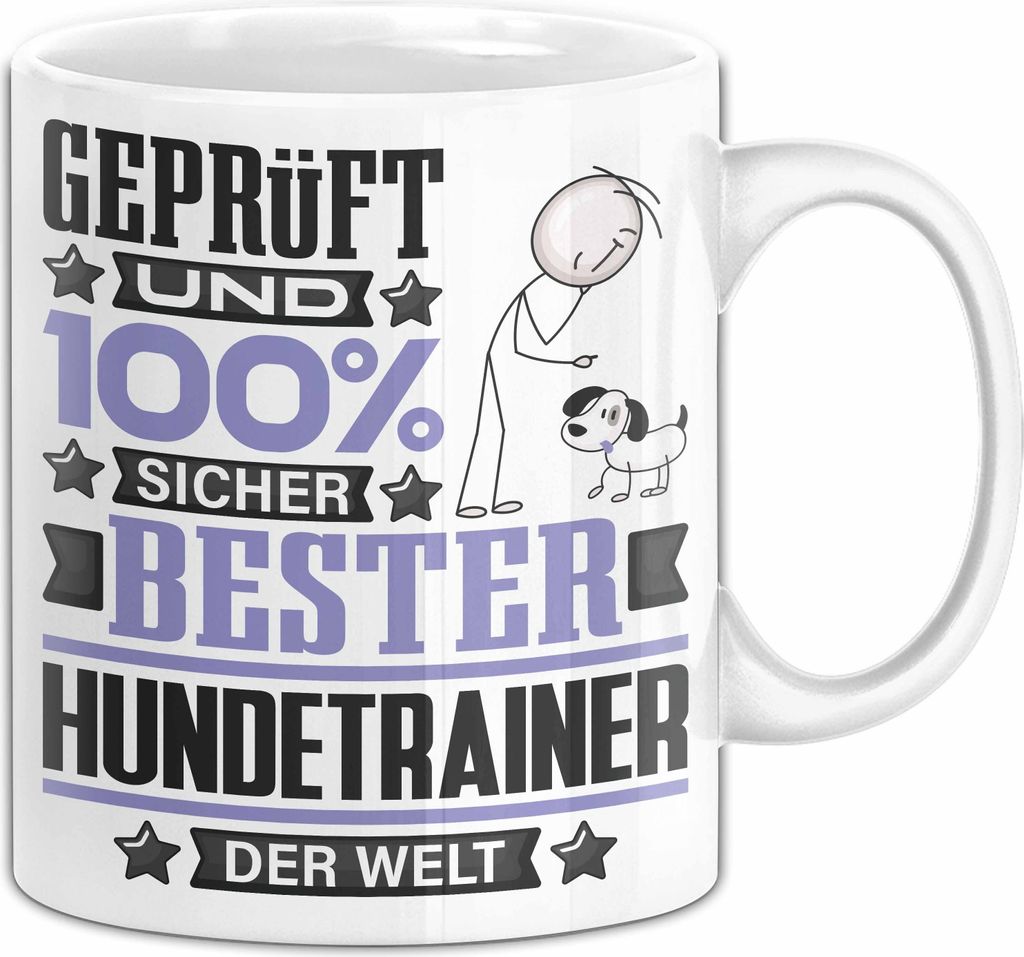 Hundetrainer Geschenk Lustiger Spruch für Hundetrainer Geschenkidee Bester Hundetrainer Der Welt (Weiß)