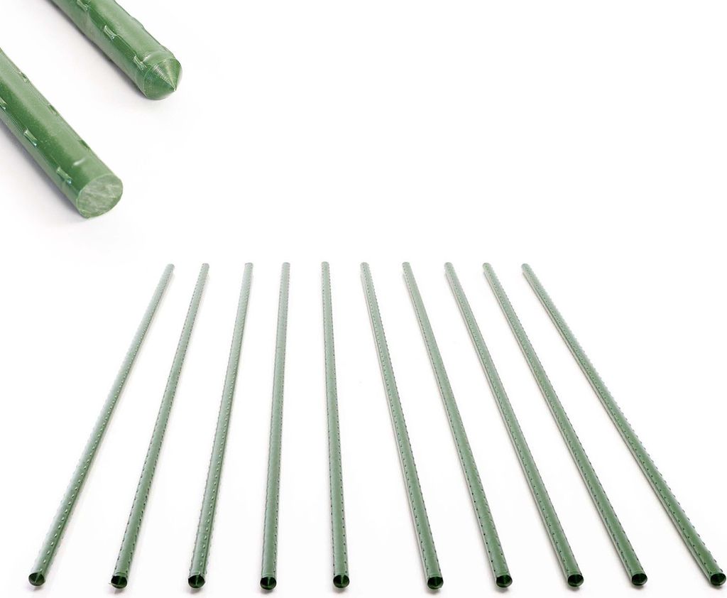 Toboli 10x Pflanzstäbe grün 120 cm Ø 11 mm Rankstäbe aus Produktbild 