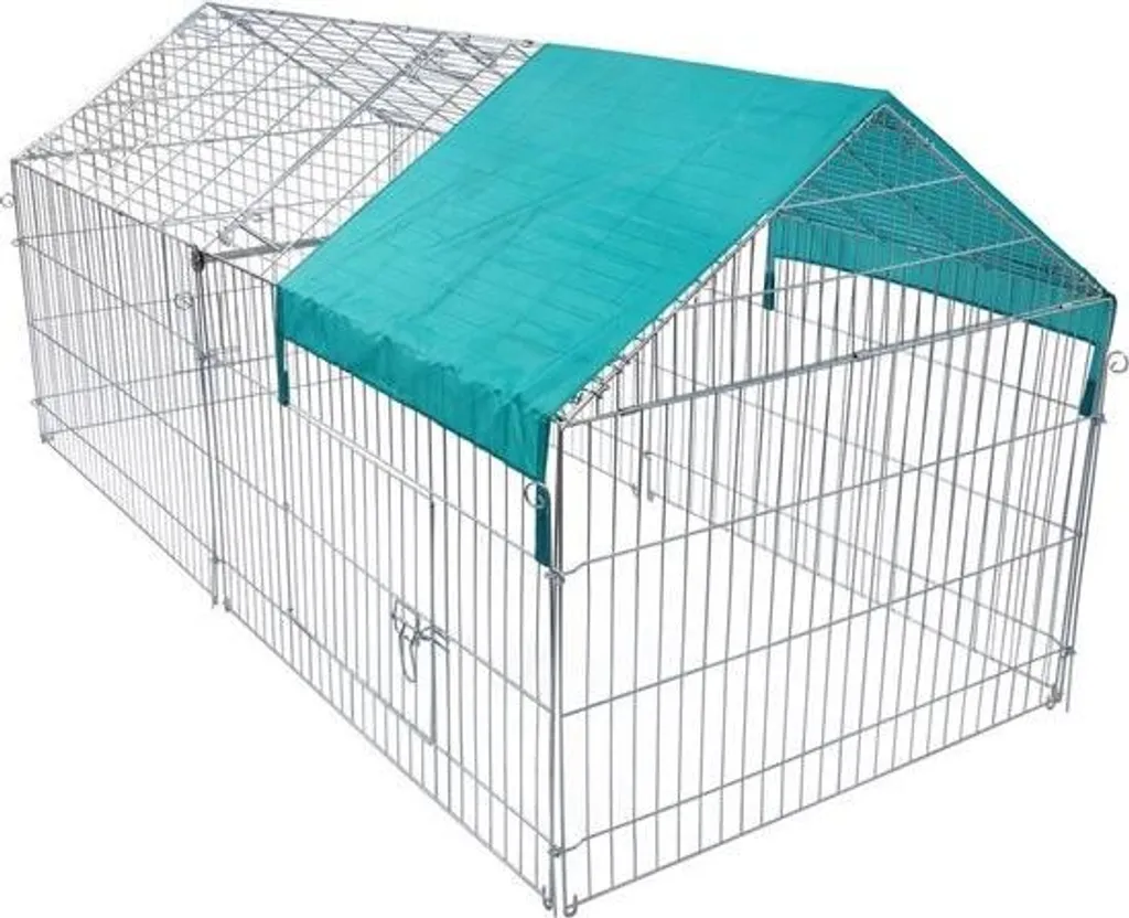Parc de jeu pour chiots et chatons avec enclos métallique stable argenté
