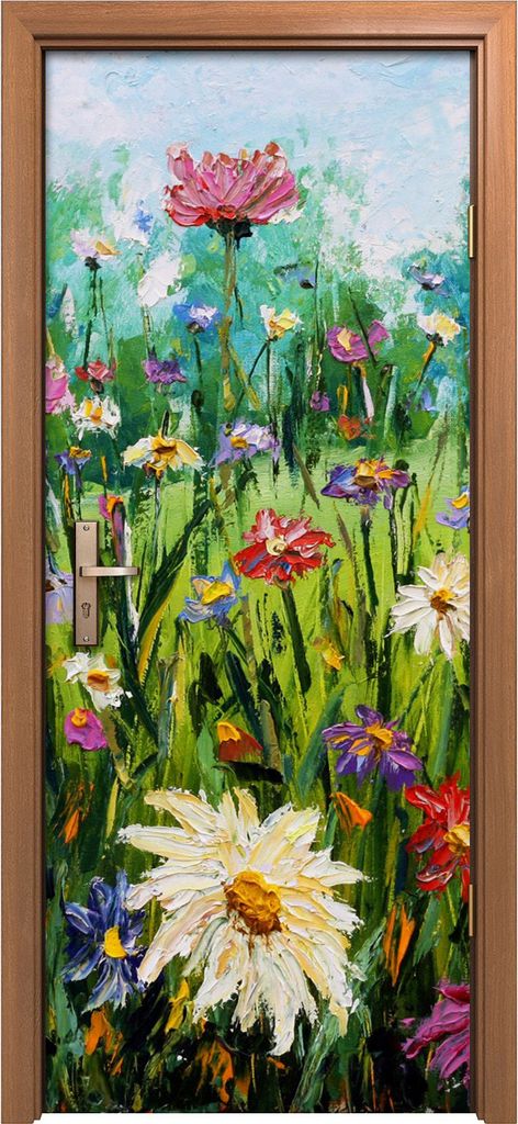 Türposter 80x200 cm Türaufkleber Türtapete Türfolie Klebefolie Blumen Malerei Natur