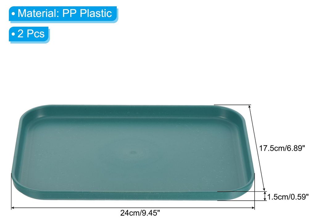 2 Stš¹ck Klein Serviertablett, 24cm x 17.5cm Kunststofftablett PP Fast Food-Tablett Wiederverwendbar Rechteckig Tabletts Servierplatte fš¹r Kš...