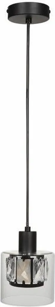 Suspension Elmo noire métal gain de place luminaire fin pour petit espace
