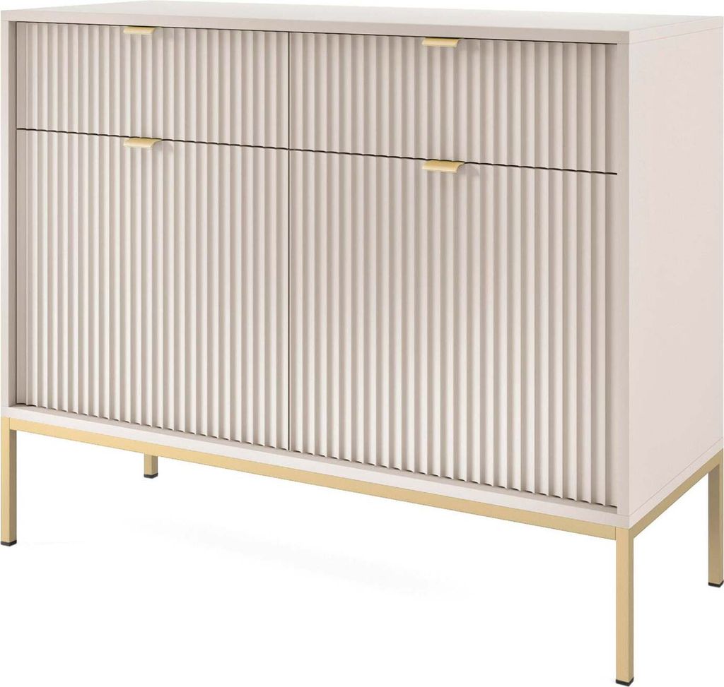 FURNLUX Sideboard Avon Beige Und Gold 104cm / Hauptfarbe: Produktbild 