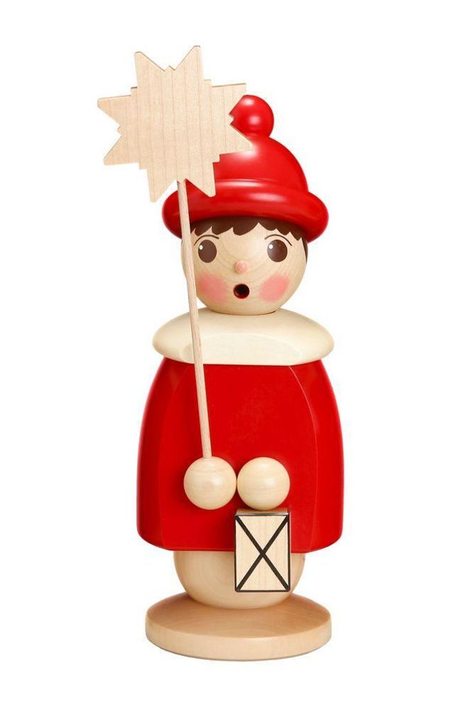 Miniaturfiguren Frierendes Kurrendekind mit Stern rot Höhe 26cm NEU