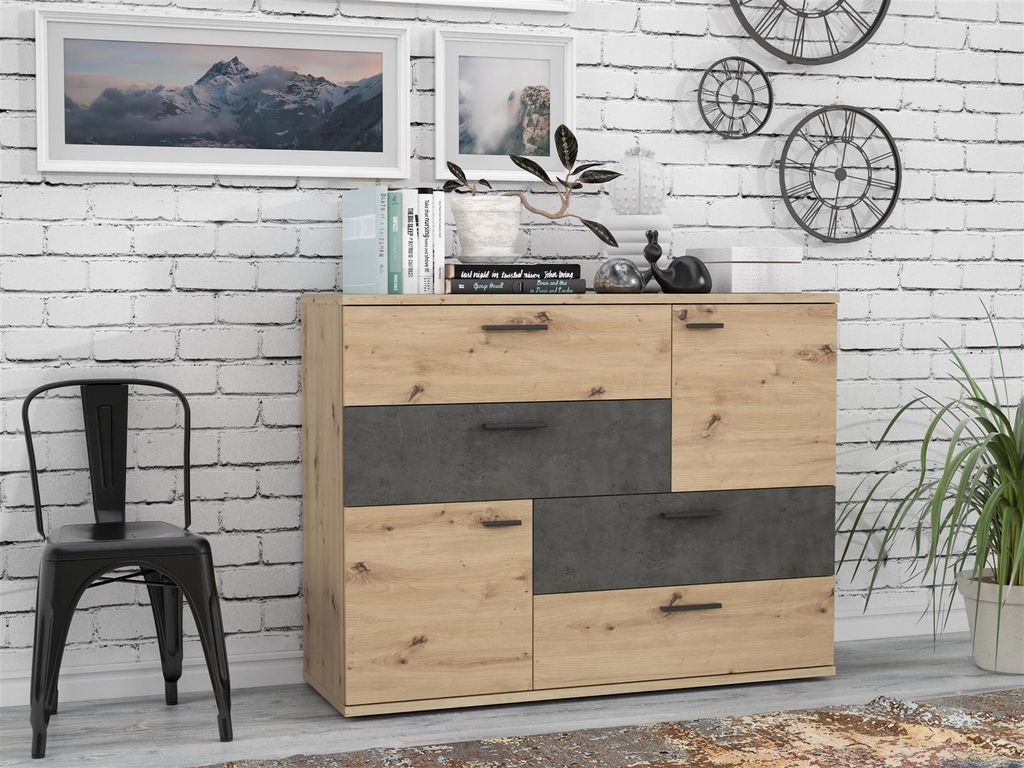 Kommode Standschrank Anrichte Beistellschrank Sideboard Schrank "Salford III"