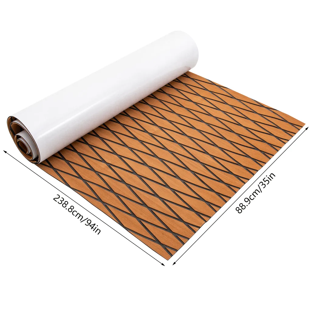 Plancher Bateau EVA 239x89cm Tapis Antidérapant pour Cockpit et Yacht