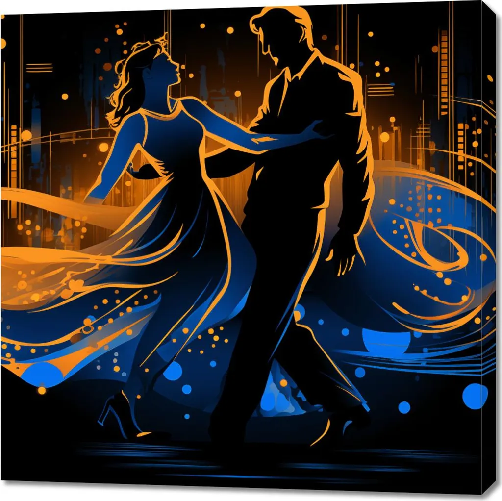 Tableau Image 90x90 cm Danse dans la lumière de la nuit - Aura Déco