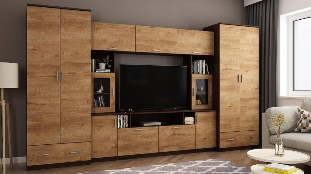 Meblast | Wohnwand Tajga 360x210x53 cm - Schrankwand mit Produktbild 