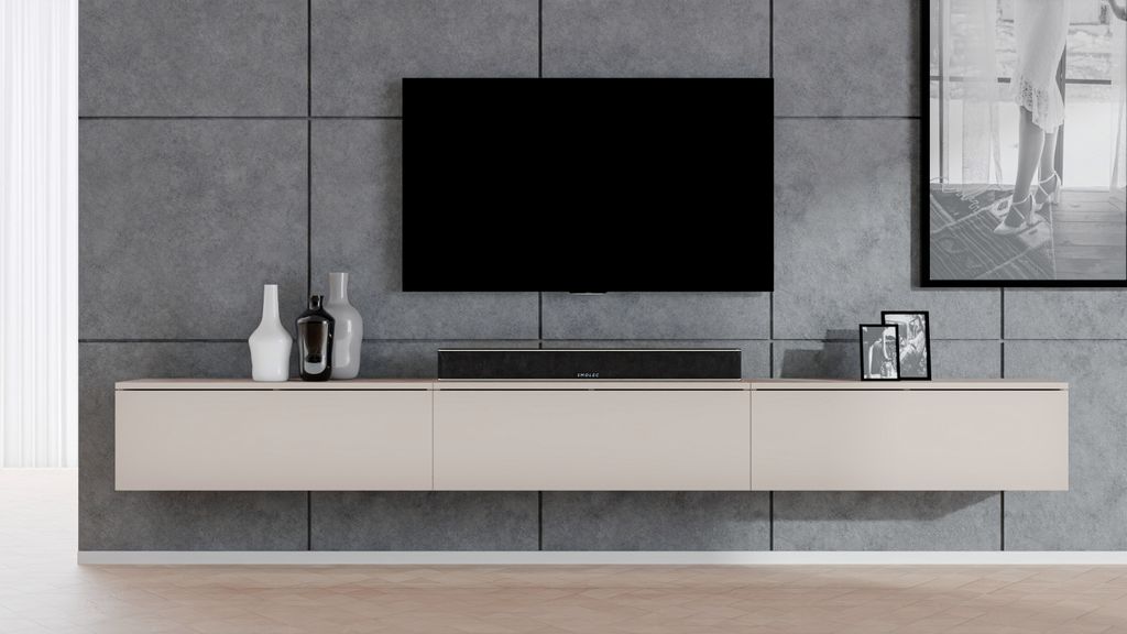 AX LIVING Hängendes TV Board beige Loriano TV Bank 3x100 cm Produktbild 