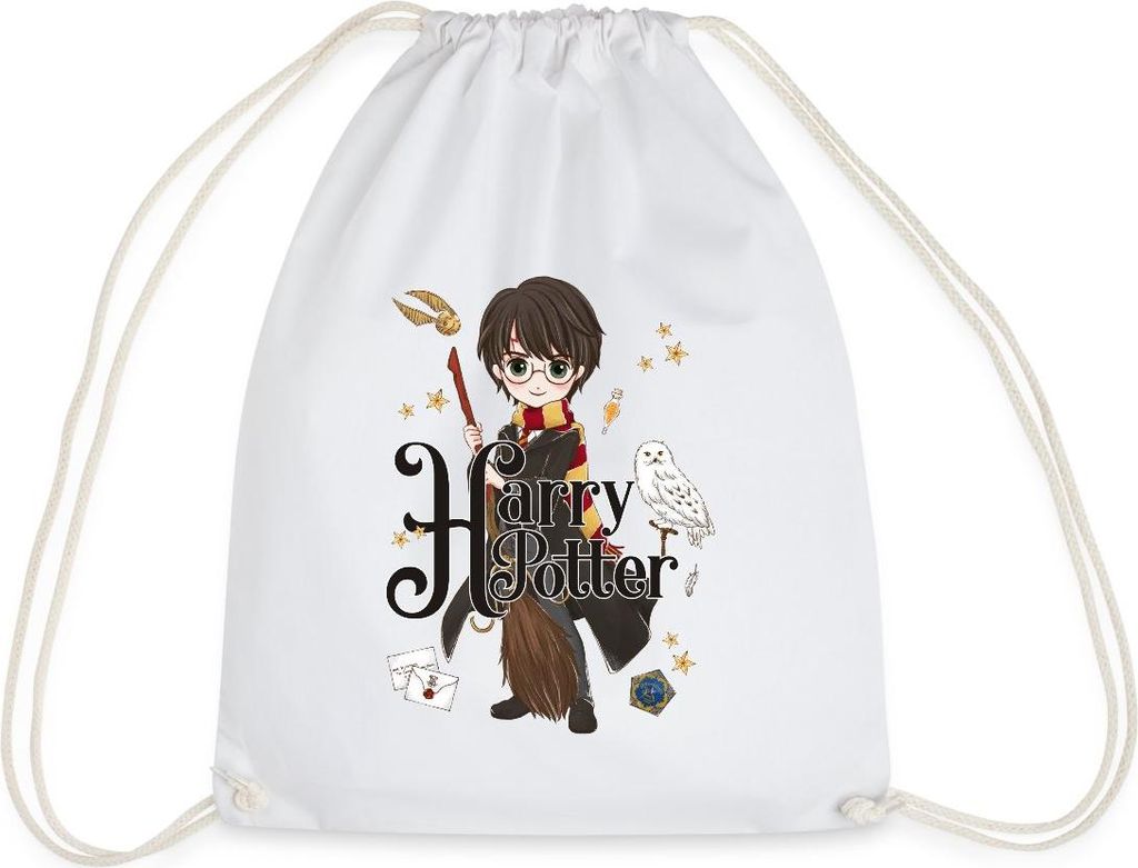 Spreadshirt Harry Potter Elemente Turnbeutel, One size, Weiß