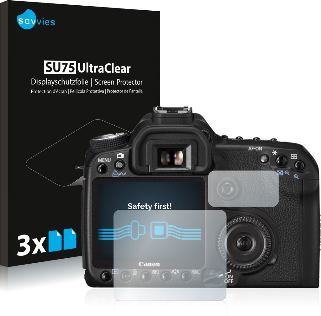 6x Für Canon EOS 50D Schutzfolie Savvies Displayschutz Display Schutz Folie Klar Transparent
