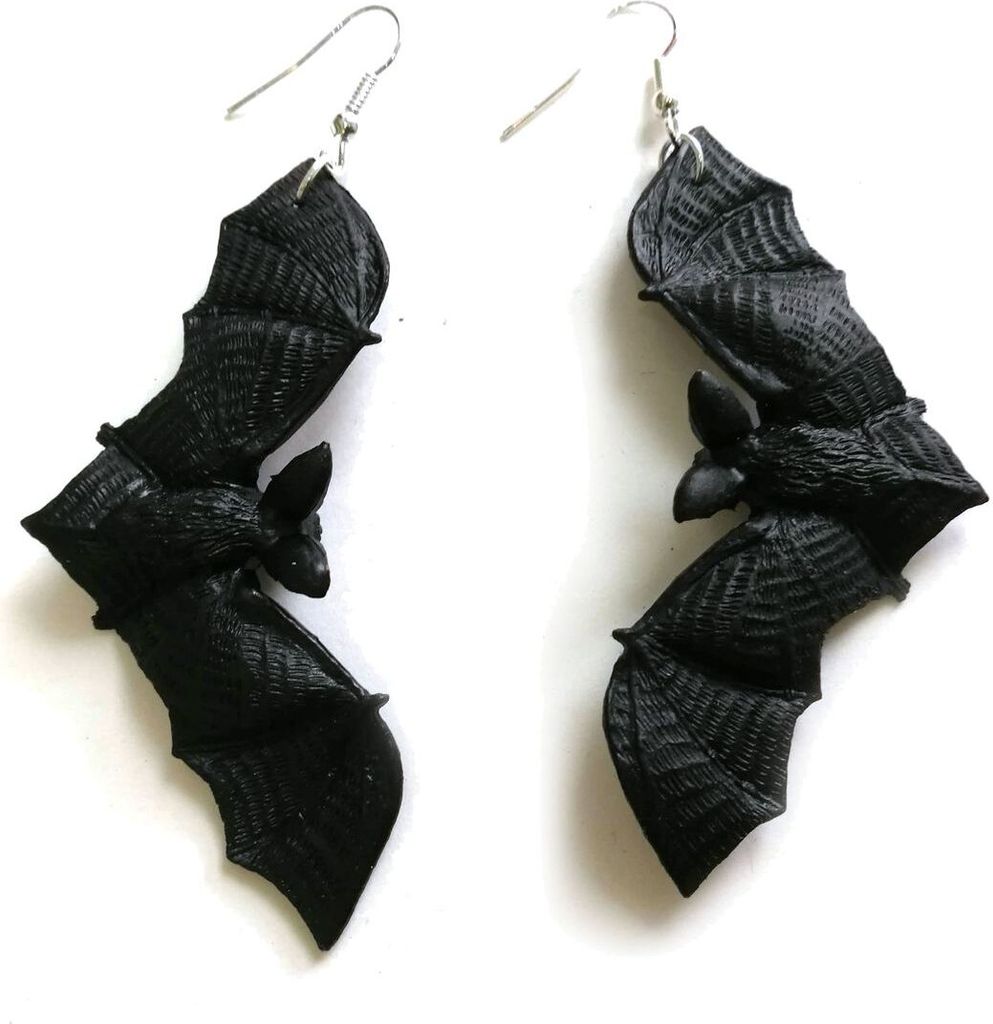 Fledermaus Ohrringe schwarz Miniblings Blutsauger Vampir Flughund Halloween