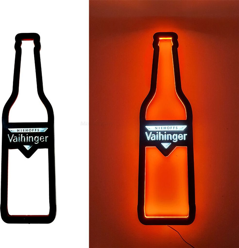 Vaihinger Leuchtschild / Werbeschild / Werbetafel / Leuchtreklame LED Beleuchtet mit Netzteil - Orange Höhe 51 x 14 cm Breite