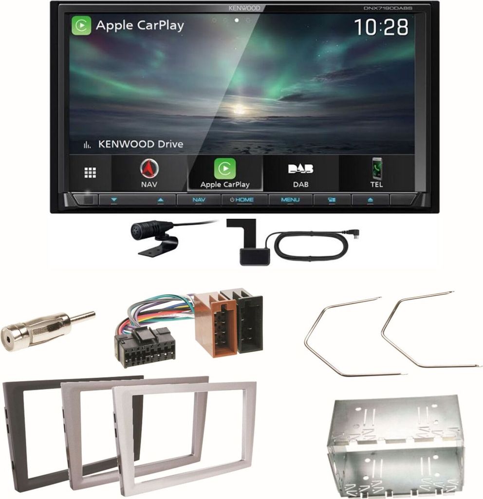 Kenwood DNX-7190DABS Carplay CD Einbauset für Opel Omega B Meriva A Agila Vivaro