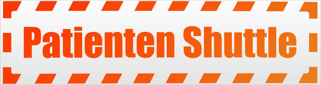 Kiwistar Patienten Shuttle gestreift Magnetschild Schild magnetisch - 60cm Neonorange - Magnetfolie für Auto PKW Kfz