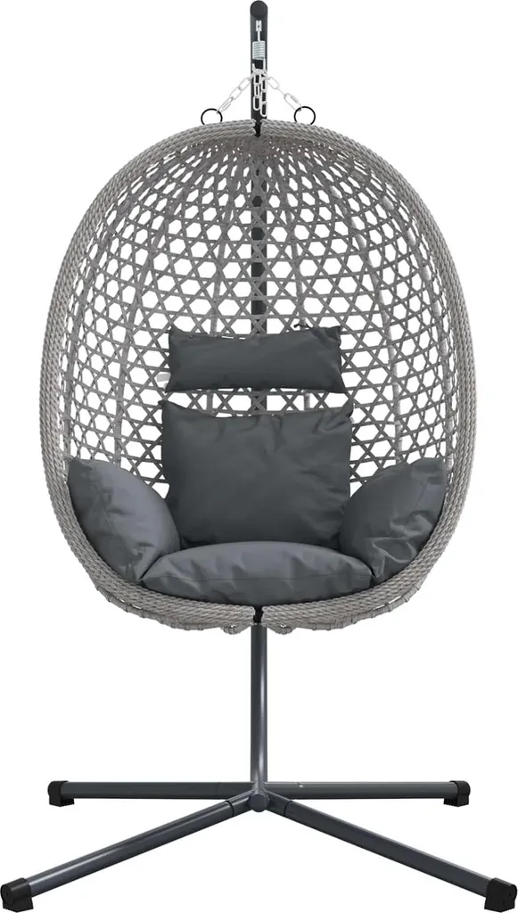 vidaXL Chaise œuf suspendue Anthracite et Gris - Design 104x100x191 cm