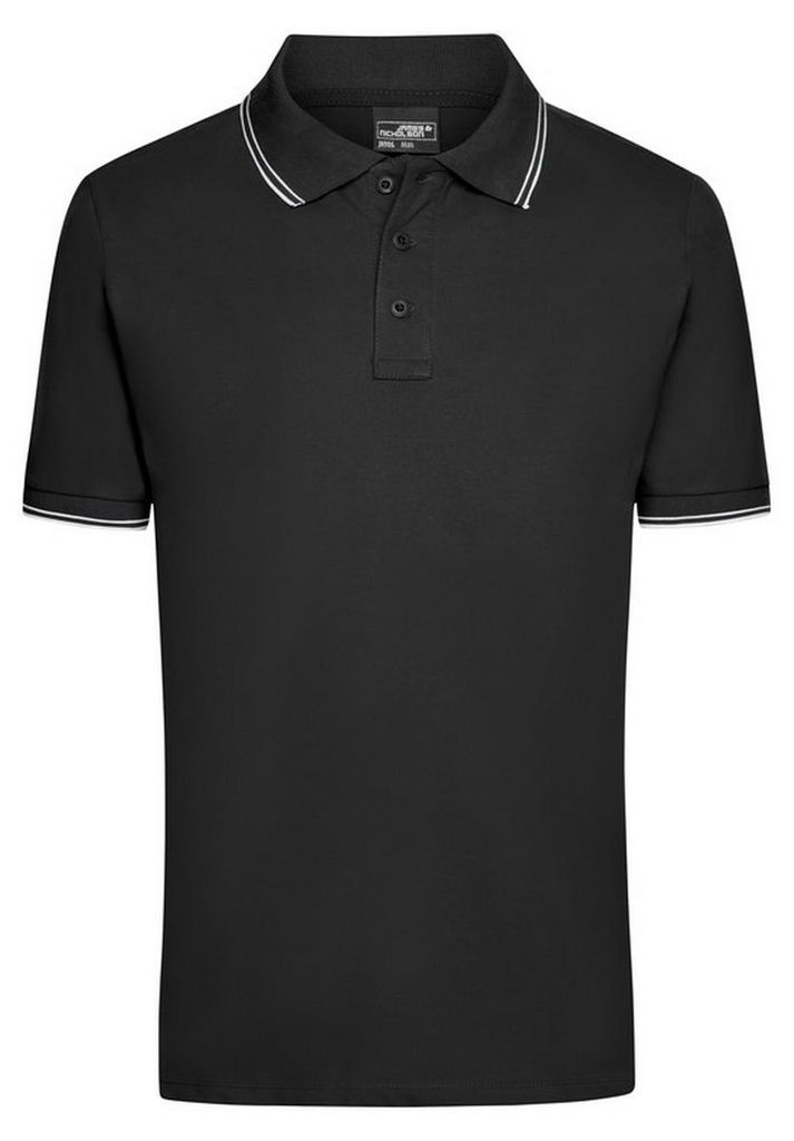 James and Nicholson - Poloshirt für Herren LT2396 (L) (Schwarz/Weiß)