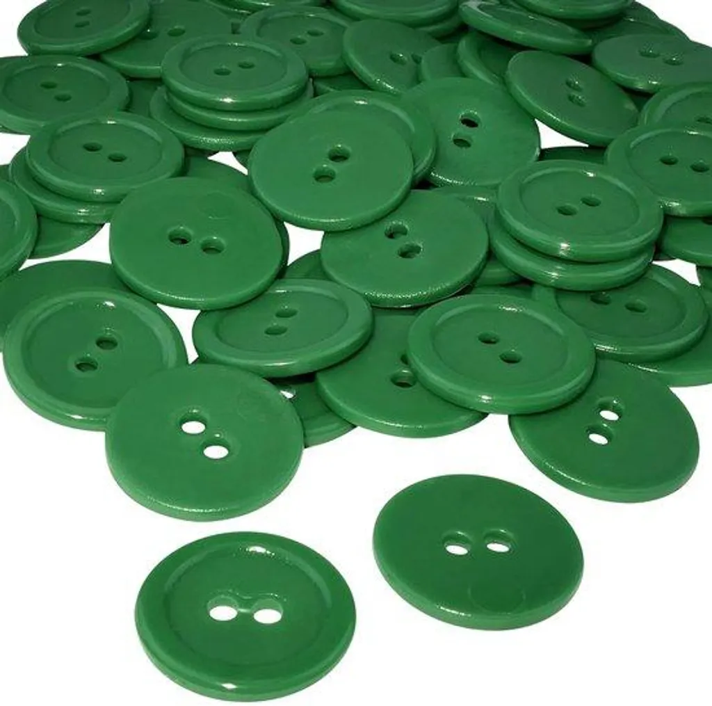 Bouton à coudre en plastique vert 20 x 2,2 mm avec trou de Ø 2 mm