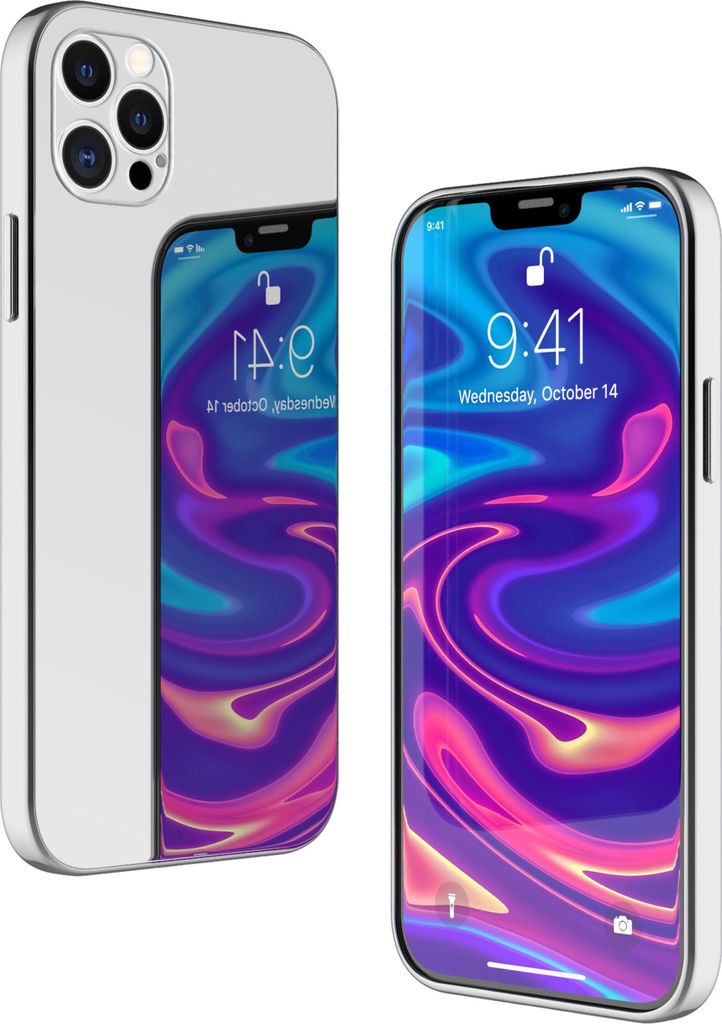 NALIA Spiegel Hartglas Hülle für iPhone 12 Pro Max, Mirror Hard-Case Bumper