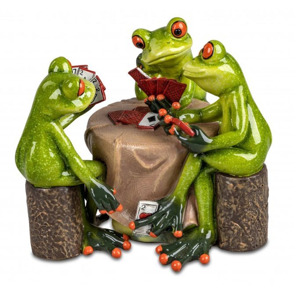 Formano Lustige Frösche Skatspieler 16cm Figur Dekoration Produktbild 