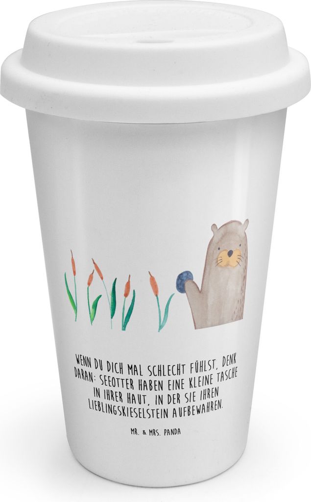 Mr. & Mrs. Panda Thermobecher To Go Otter Stein - Weiß - Produktbild 