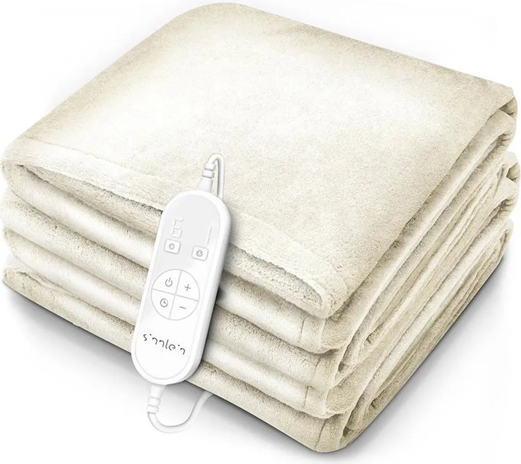 Couverture chauffante 200 x 180 cm avec Arrêt Automatique Crème