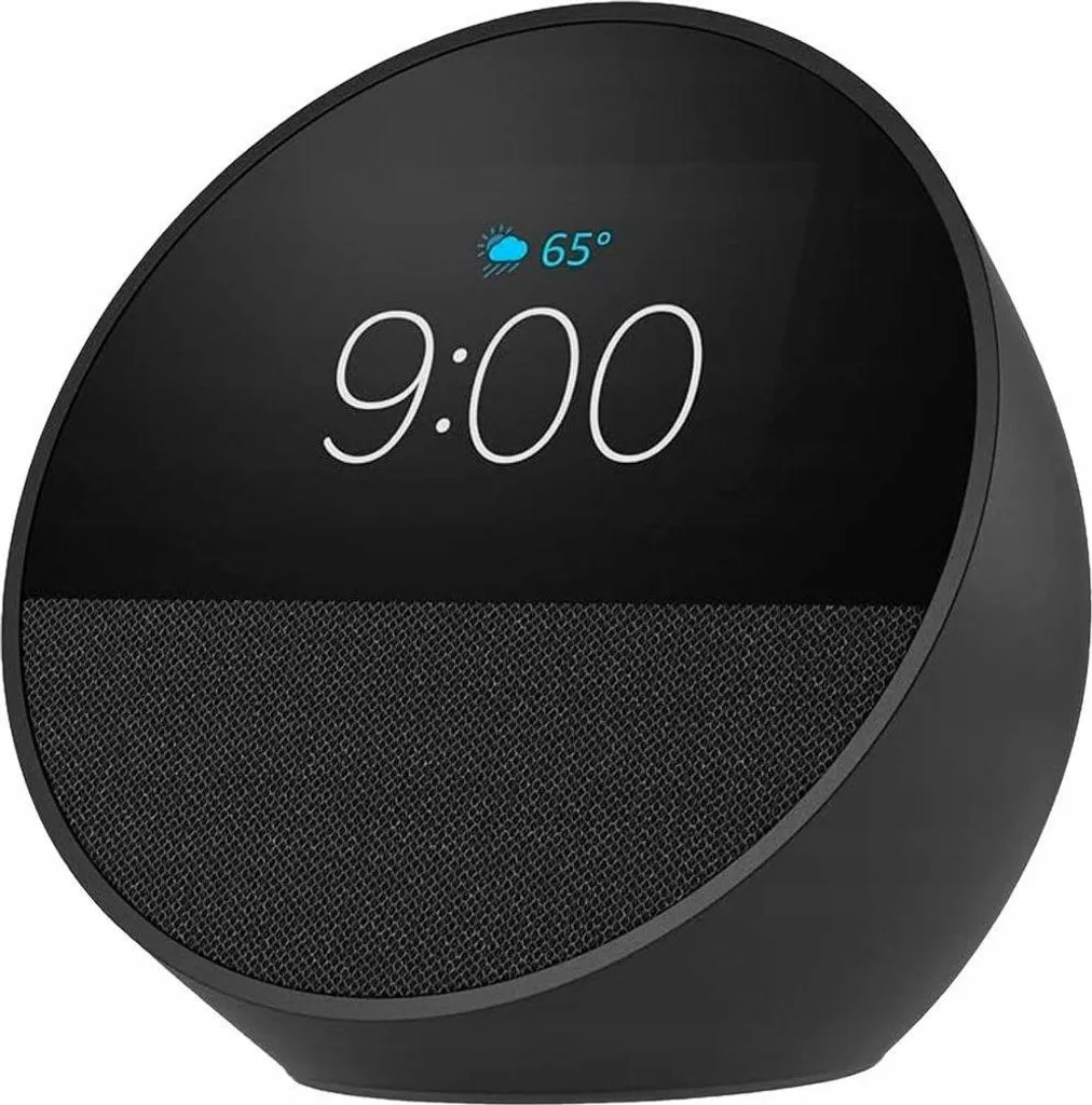 Enceinte intelligente Amazon Echo Spot (2024) Noir avec réveil et Alexa