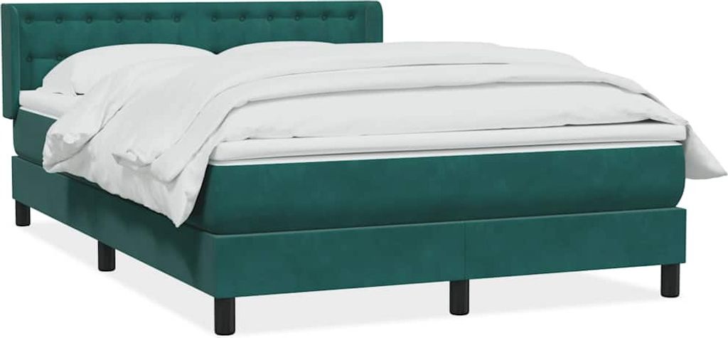 Boxspringbett mit Matratze Dunkelgrün 160x210 cm Samt