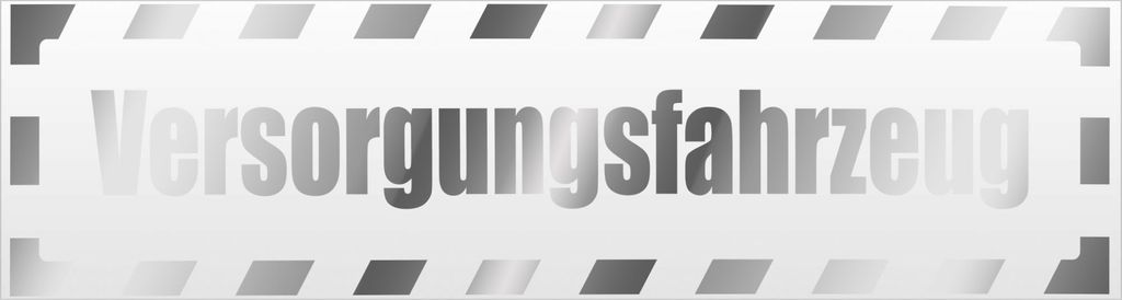 Kiwistar Versorgungsfahrzeug gestreift Magnetschild Schild magnetisch - 30cm Chrom - Magnetfolie für Auto PKW Kfz