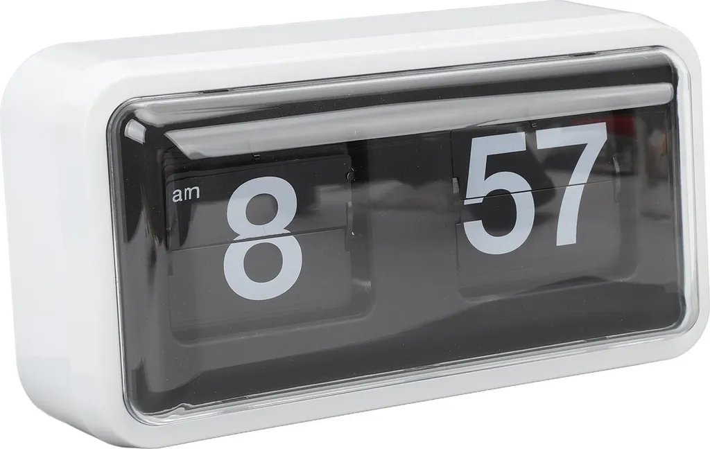 Horloge à poser multifonctionnelle blanche avec écran de protection clair