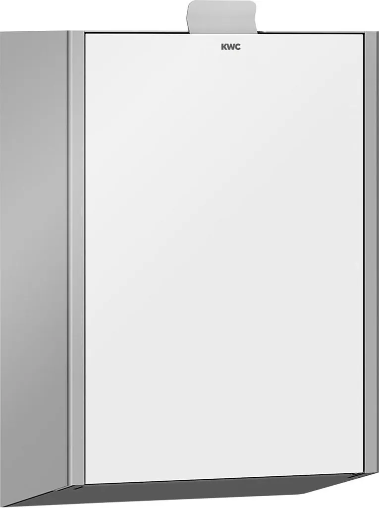 KWC EXOS Poubelle hygiénique inox et verre blanc 230x346x125 mm EXUX611
