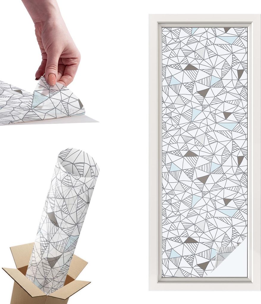 Buntglasfolie für Fenster – 146x50 cm – Stained-Glass-Fensterfolie, dekorativ & blickdicht – Selbstklebende Glasdekorfolie im Buntglas-Desig...
