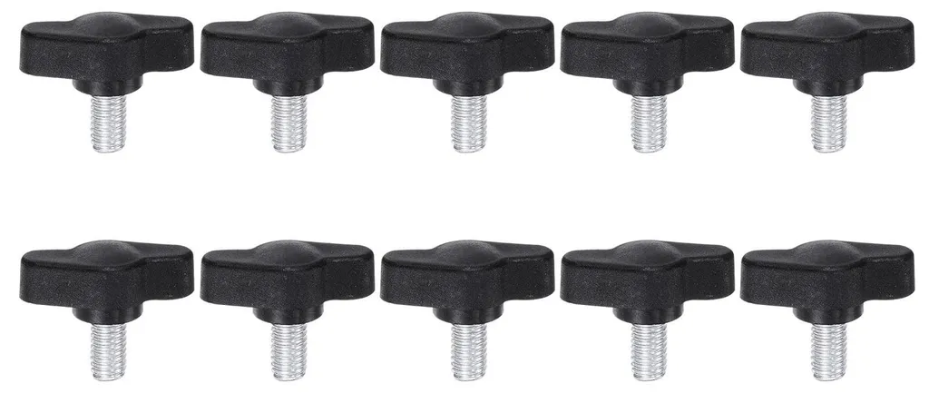 Bouton de Serrage Manuel M6 x 12 mm avec Vis à Ailettes pour Machine - 10 pcs