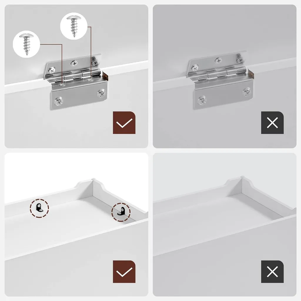 Grand Coffre de Rangement Blanc Mat 100 cm avec Charnières de Sécurité