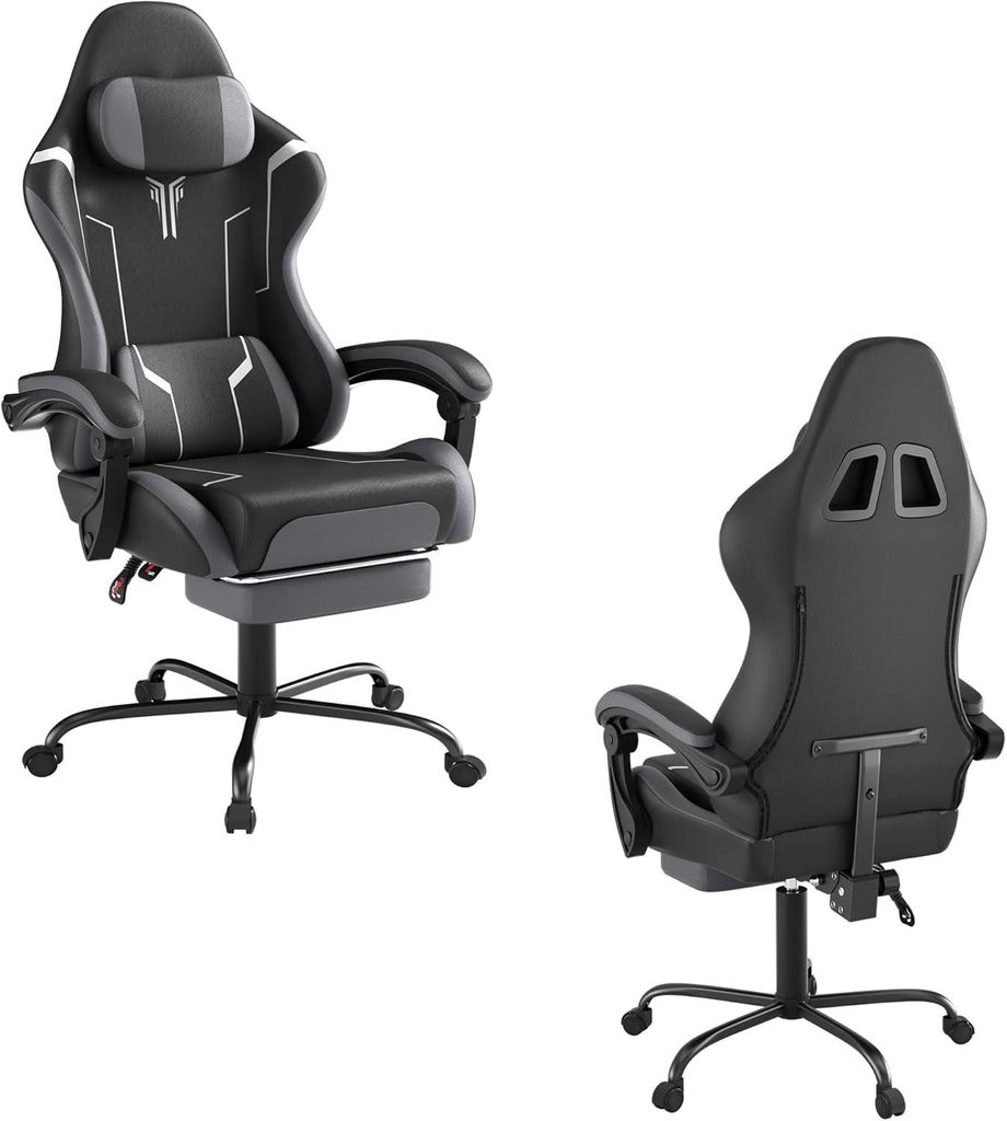 ROSEJANE Ergonomischer Gaming Stuhl mit Fußstütze und Produktbild 