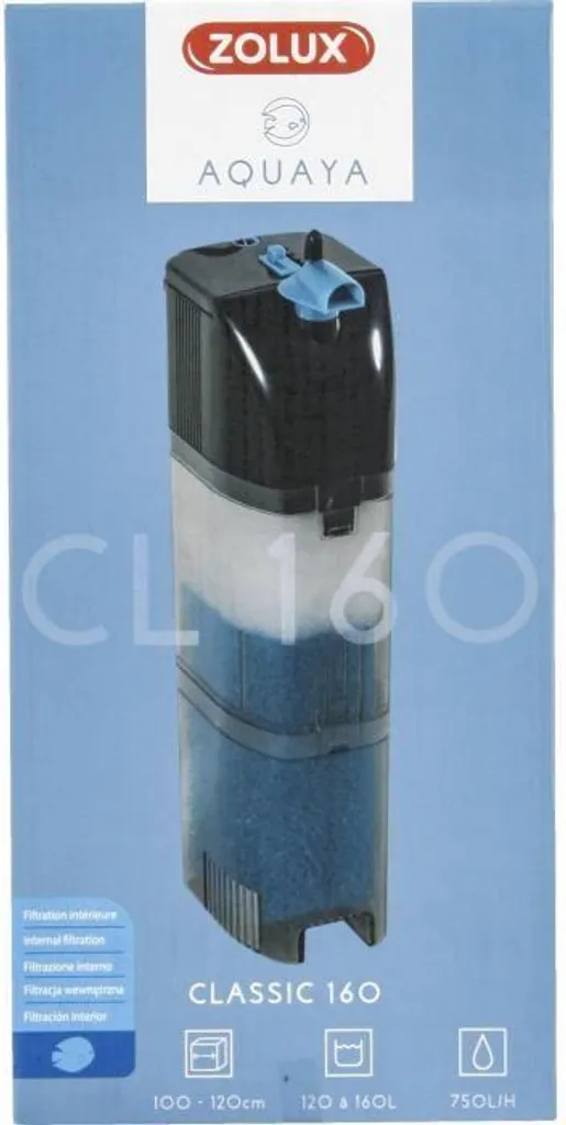 Zolux Classic Filtro Acquario | 750 l/h per 120-160 Litri | Cristallino