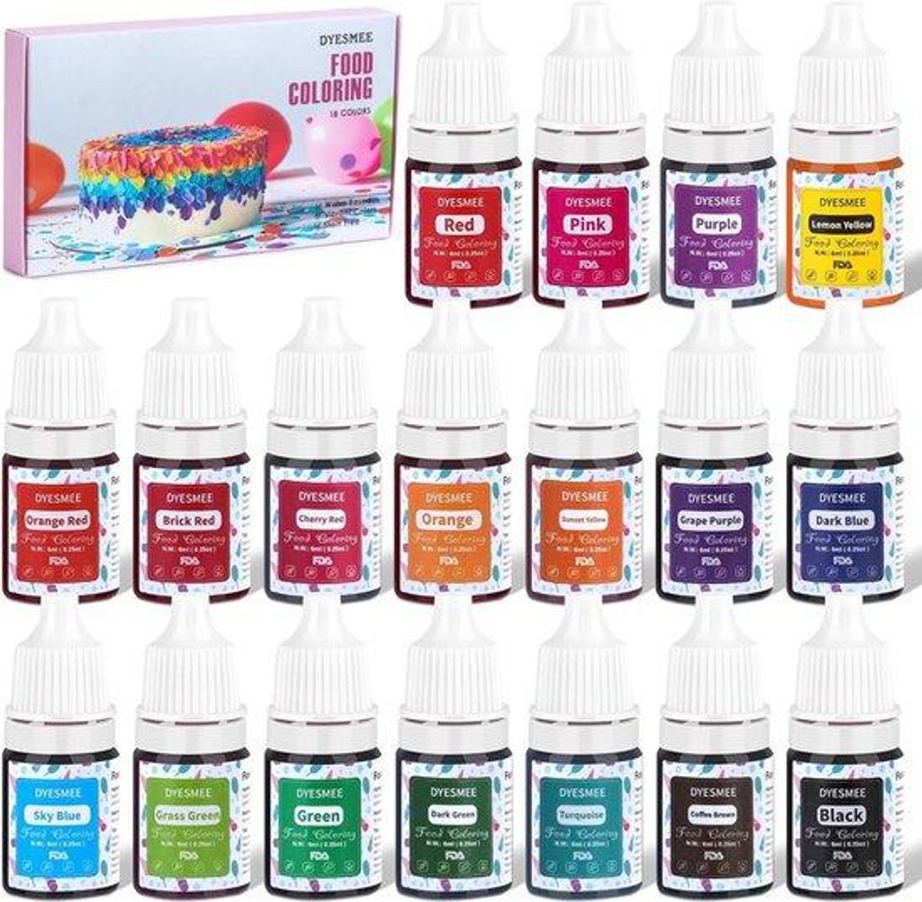 Tekuté potravinárske farbivo – 18 farieb na pečenie, nápoje Obrázok produktu 