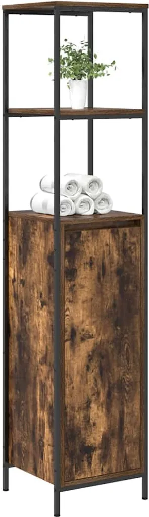 Colonna Bagno Rovere Fumé 165 cm - Mobile Verticale Design Moderno