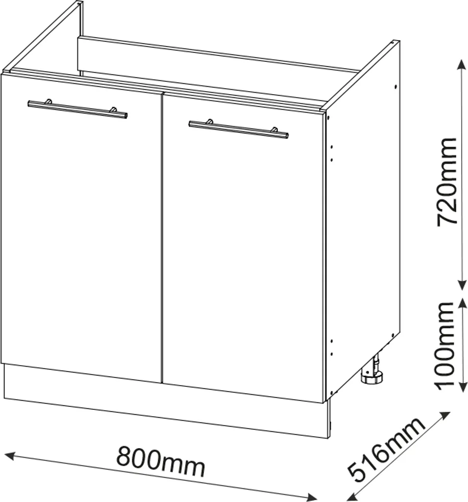 Vicco Fame-Line Cucina: Sottolavello 80cm Antracite e Quercia Gold - 2
