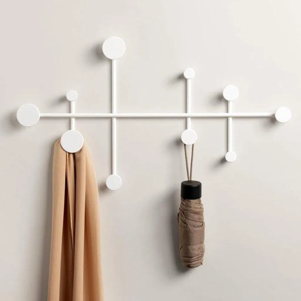Porte-manteau mural minimaliste blanc en métal design moderne 60cm