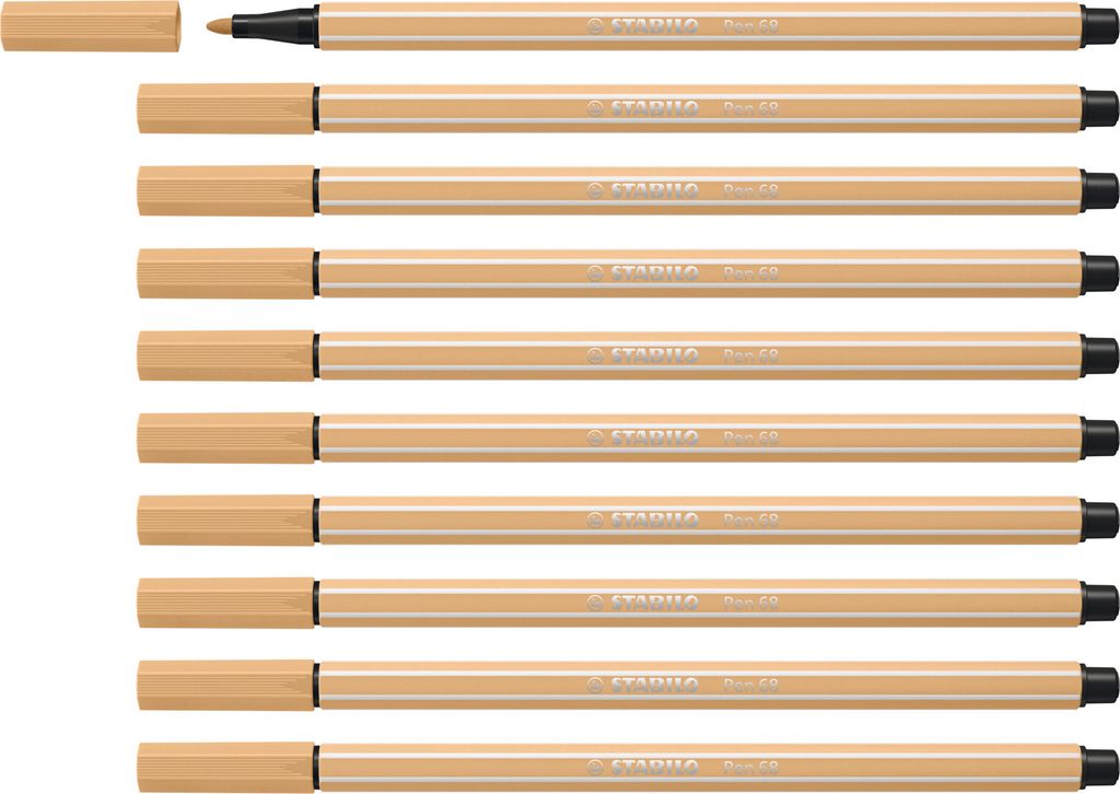 Premium-Filzstift - STABILO Pen 68 - 10er Pack - ocker hell