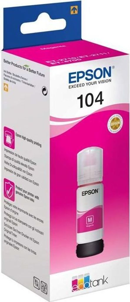 Epson EcoTank 104 Tinten Nachfüllflasche, Magenta, Tintenstrahl, 7500 Seiten, 1 Stück