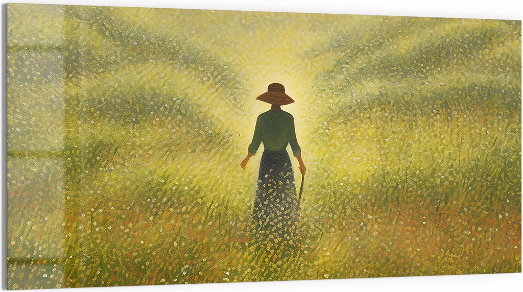 DEQORI Glasbild Acryl 100x50 cm 'Wandernde Stille' Wandbild Bild modern Deko